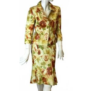 NEW IZZY CAMILLERI women's floral print leather jacket and printed swing leather